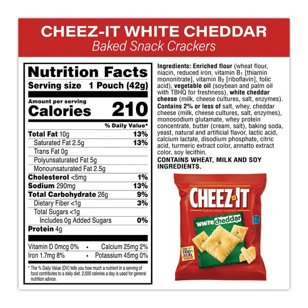 Paquete variado de galletas saladas horneadas Cheez-It, (8) bolsas de 0.75 oz/(37) bolsas de 1.5 oz, PK45 - 700-00122