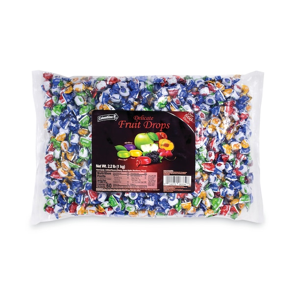 Colombina Delicate Fruit Drops Mini surtido de frutas rellenas, bolsa de 2.2 lb - 26334