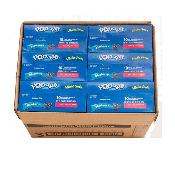Pop-Tarts de Kellogg's de grano entero con glaseado de arándano, 1 pieza, paquete de 120 - 3800017196.