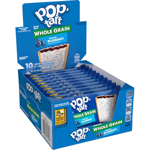 Pop-Tarts de Kellogg's de grano entero con glaseado de arándano, 1 pieza, paquete de 120 - 3800017196.