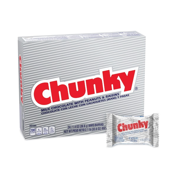 Barra Nestlé Chunky, Envuelta Individualmente, 14 oz, PK24, 24PK - 414664