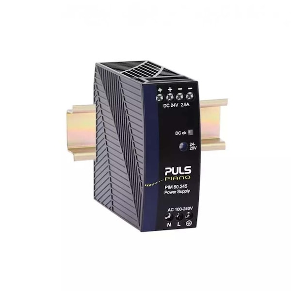 Functional Devices DC Power Supply, 100 to 240V AC, 24V DC, 90W, 3.8A, DIN Rail - PULS-PIM90-245