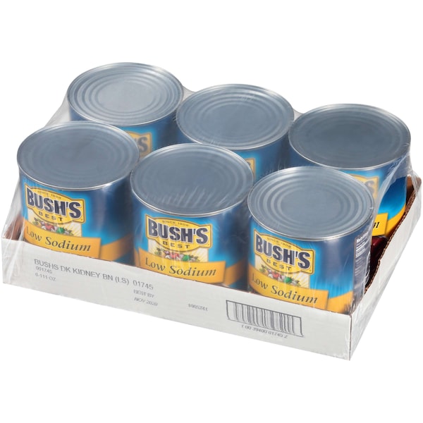 Bush's Best Frijoles Dark Kidney Bajos en Sodio en Lata #10, PK6 - 01745