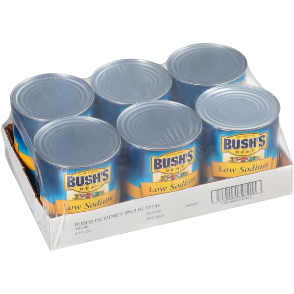 Bush's Best Frijoles Dark Kidney Bajos en Sodio en Lata #10, PK6 - 01745