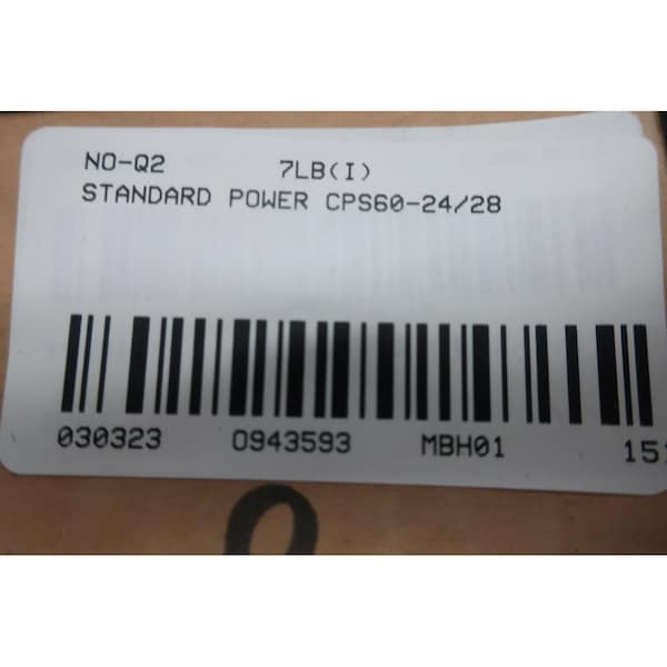 Standard Power Power Supply, 115/230V AC, 24/28V DC, 2.5A - CPS 60-24/28