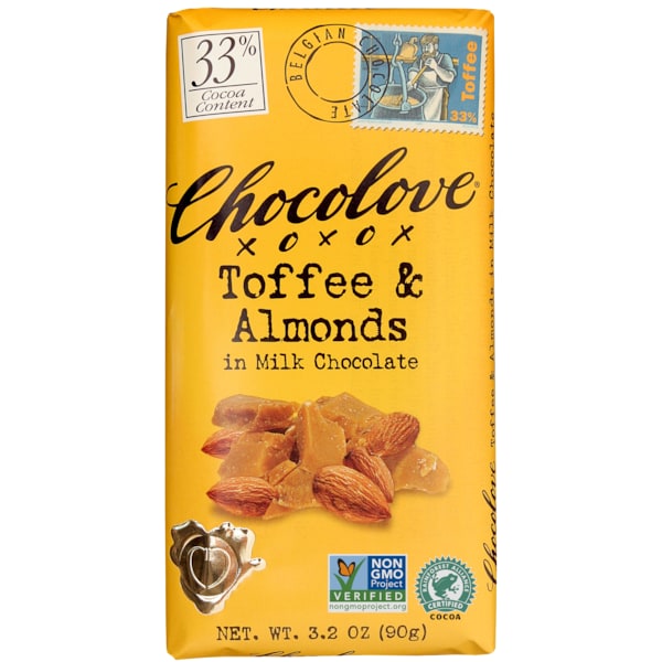 Chocolate de leche con toffee y almendras Chocolove, PK144 - 134