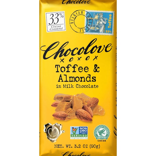 Chocolate de leche con toffee y almendras Chocolove, PK144 - 134
