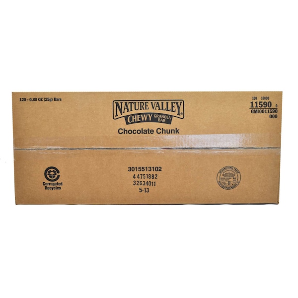Barra de granola suave con chispas de chocolate Nature Valley Nature Valley de .89 oz., paquete de 120 - 16000-11590.