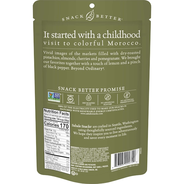 Sahale Snacks Mezcla de Pistaches con Sabor a Granada Sahale 4 oz., Paquete de 6 unidades - 9386900072