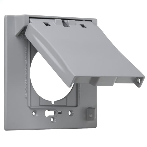 Bell Outdoor Electrical Box Cover, Outlet Box Type, 2 Gangs, Aluminum, Flip and Snap Cover - MX2150S