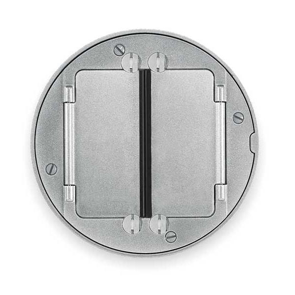 Hubbell Wiring Device-Kellems Electrical Box Cover, 2 Gangs, Round, Aluminum - S1TFCAL