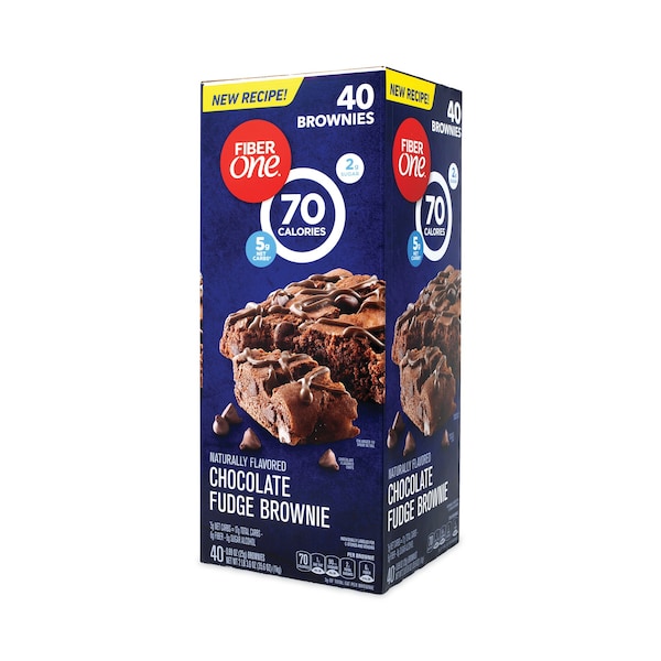 Brownies de Chocolate con Fudge de Fibra Uno de 70 Calorías, 0.89 oz, Paquete de 40, 40 Paquetes - 115637