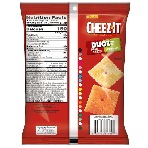 Cheez-It Cheez-It Mezcla de bocadillos de Sharp Cheddar & Parmesan Cheez-It Mix 4.3 oz. Bolsa, paquete de 6 - 2410057728