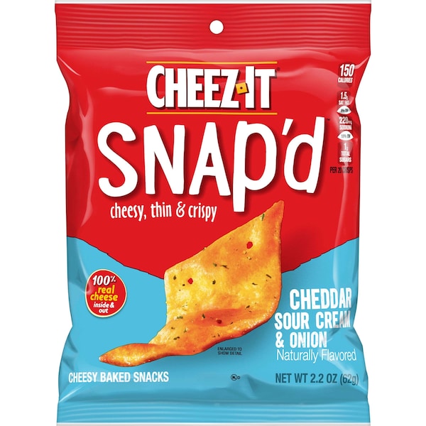 Cheez-It Cheez-It Snap'D Galletas de Cheddar, Crema Agria y Cebolla 2.2 oz., Paquete de 6 - 2410011460