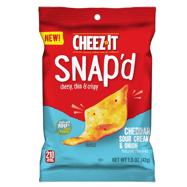 Cheez-It Cheez-It Snap'D Galletas de Cheddar, Crema Agria y Cebolla 2.2 oz., Paquete de 6 - 2410011460