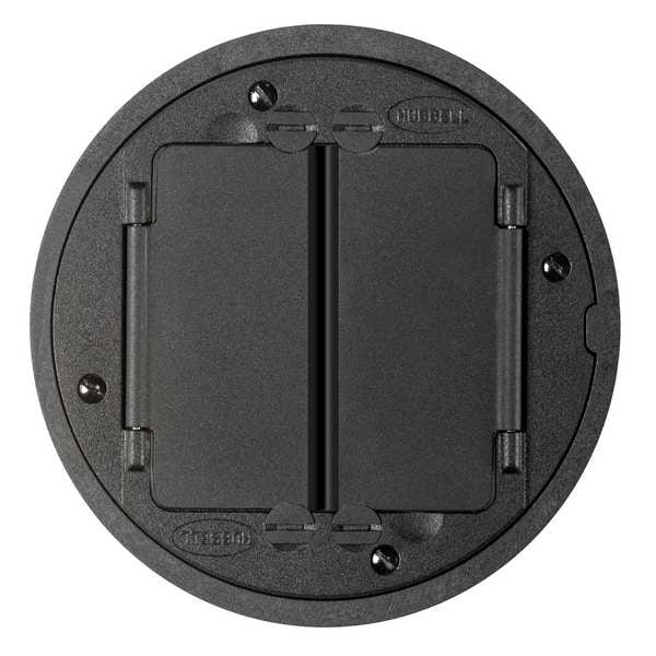 Hubbell Wiring Device-Kellems Electrical Box Cover, 2 Gangs, Round, Aluminum - S1TFCBL