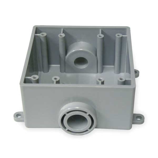 Cantex Weatherproof Electrical Box, 36 cu in, FSC Box Type, 2 Gangs, PVC - 5133372