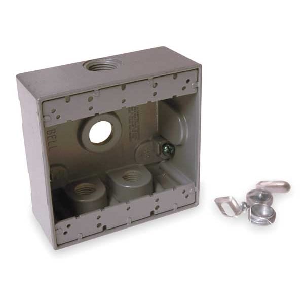 Bell Outdoor Weatherproof Electrical Box, 31 cu in, Double Gang Box Type, 2 Gangs, Aluminum - 5335-0