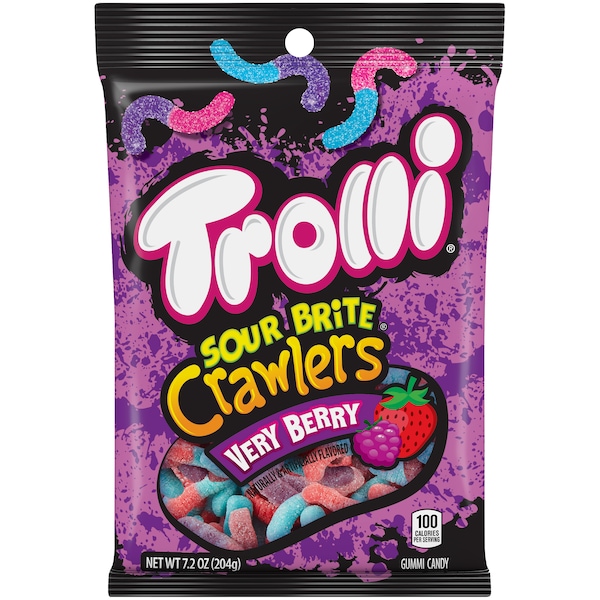 Trolli Trolli Gusanos Agrios Brillantes Muy Berry 6.3 oz. Paquete de Gancho, PK8 - 1625