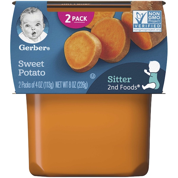 Alimentos para bebé de camote de Gerber Gerber 2nd Foods 4 oz., paquete de 16 - 00015000076542