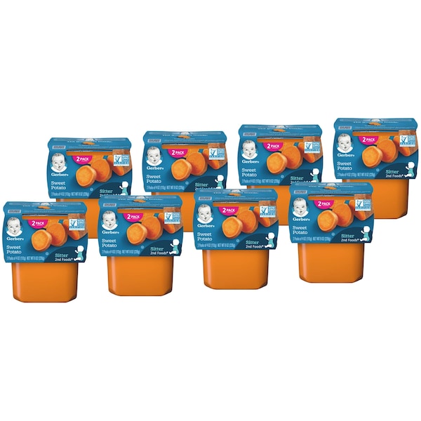 Alimentos para bebé de camote de Gerber Gerber 2nd Foods 4 oz., paquete de 16 - 00015000076542