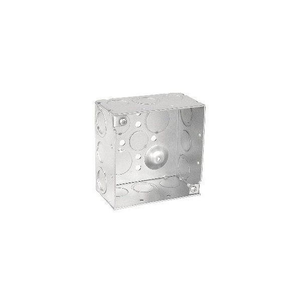 Southwire Electrical Box, 30.3 cu in, Square Box Type, 4 Gangs, Steel, Square Shape - 52171-S