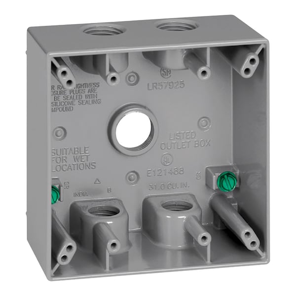 Sigma Electric Electrical Box, Outlet Box Type, 2 Gangs, Die-Cast Metal - 14353-5