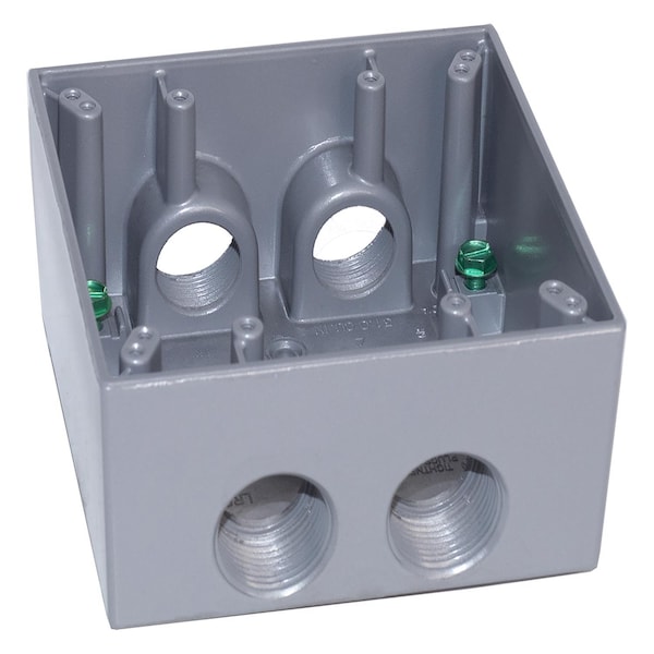 Sigma Electric Electrical Box, Outlet Box Type, 2 Gangs, Die-Cast Metal - 14353-5