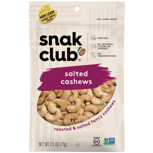 Club de botanas - Bolsa de 2.5 oz de nueces de cajú saladas - 1721330