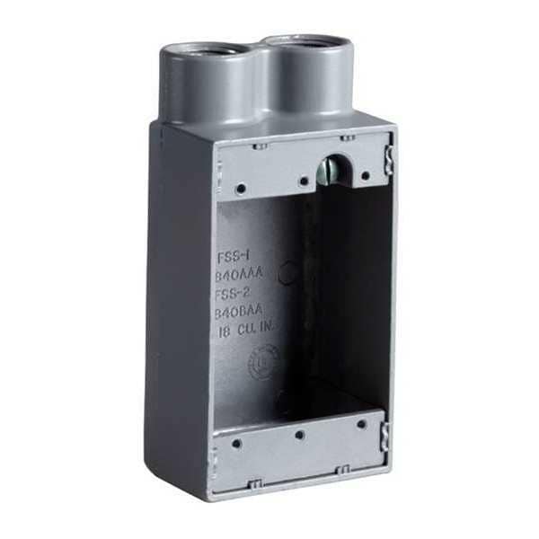 Killark Electrical Box, 18 cu in, FSS Box Type, 1 Gang, Aluminum, Rectangular Shape - FSS-2