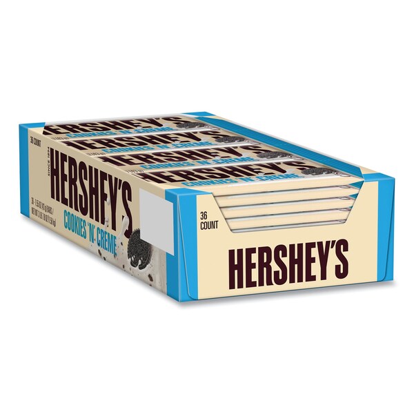 Barra de caramelo Hersheys Cookies 'n' Creme, Barra de 1.55 oz, caja con 36 piezas - 23900.