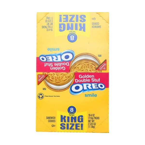 Galletas Oreo King Size Double Stuf Golden de 8 galletas, Paquete de 20 - 05082