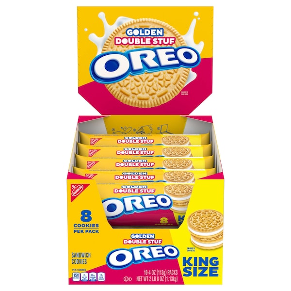 Galletas Oreo King Size Double Stuf Golden de 8 galletas, Paquete de 20 - 05082
