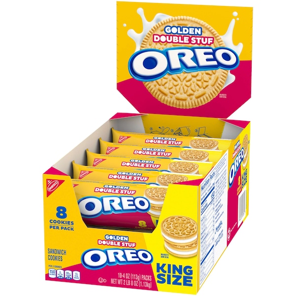 Galletas Oreo King Size Double Stuf Golden de 8 galletas, Paquete de 20 - 05082