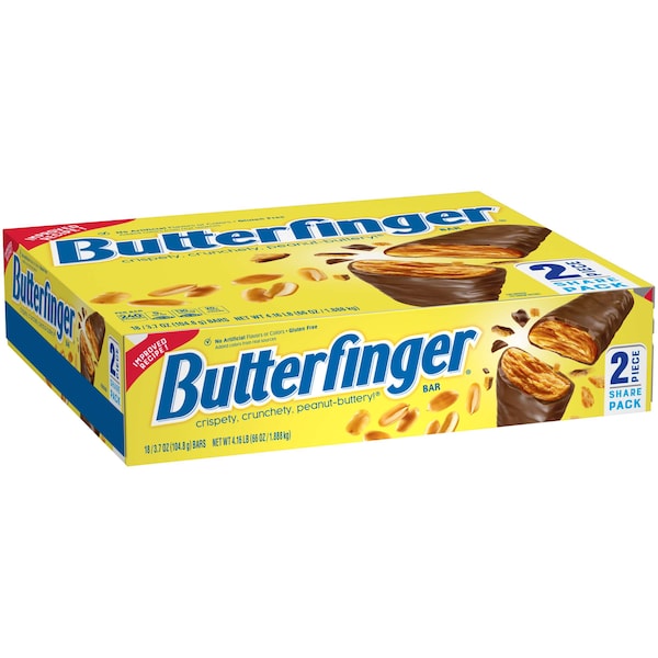 Nestle Nestle Butterfinger Share Pack 3.7 oz. Barras, PK144 - 00099900100804U

Pack para compartir de Nestle Butterfinger de 3.7 oz. de barras, PK144 - 00099900100804U