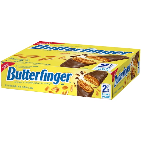 Nestle Nestle Butterfinger Share Pack 3.7 oz. Barras, PK144 - 00099900100804U

Pack para compartir de Nestle Butterfinger de 3.7 oz. de barras, PK144 - 00099900100804U