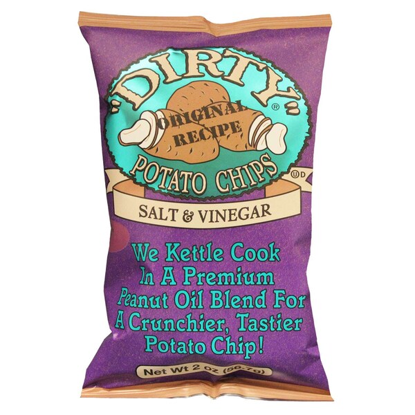 Papas fritas Dirty Sea Salt & Vinegar de 2 oz., paquete de 25 - 52014.
