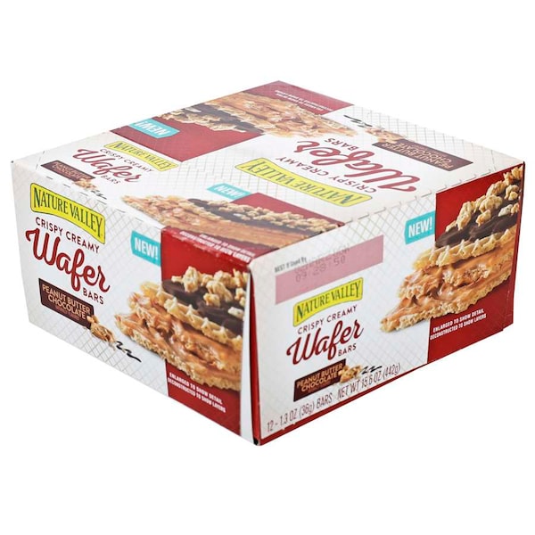 Nature Valley Barras de Galleta Wafer de Mantequilla de Cacahuate y Chocolate 1.3 oz., Paquete con 48 unidades - 16000-15263