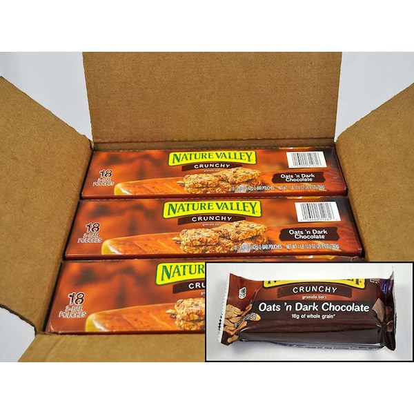 Barritas de Granola Crujiente de Avena y Chocolate Amargo Nature Valley 1.49 oz., PK108 - 16000-31261