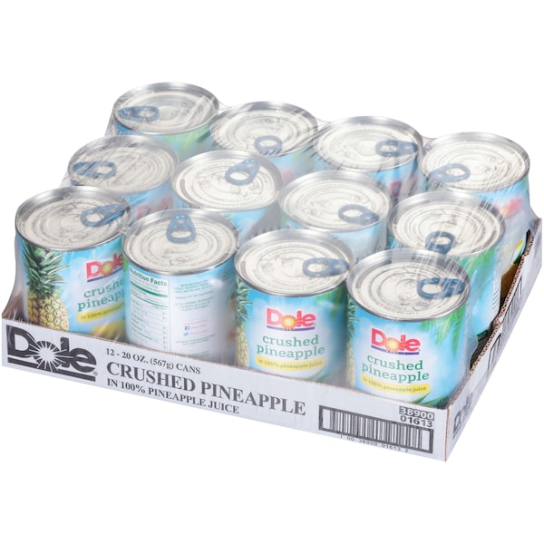 Dole Piña Triturada en Jugo Bolsa de 20 oz., Paquete de 12 - 01613