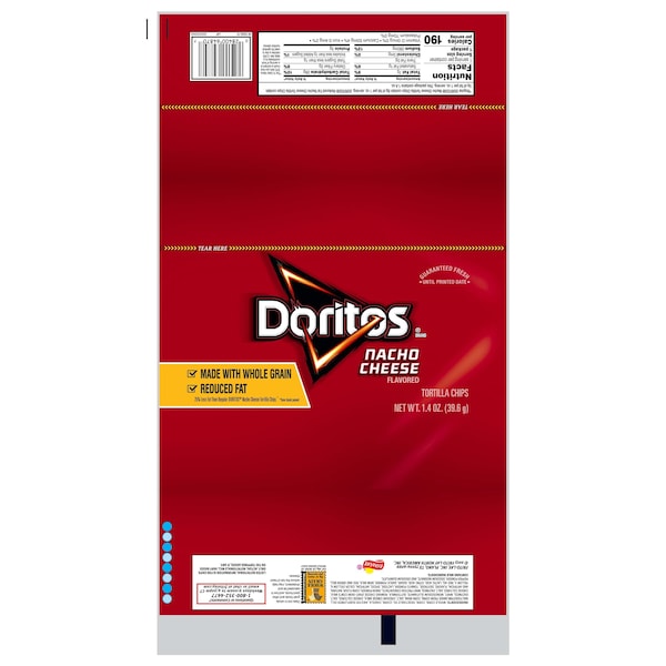 Doritos Doritos Nacho Cheese Reduced Fat Tortilla Chips Top N Go 1.4 oz., PK44 - 00028400205184

Doritos Doritos Nacho Queso Tortilla Chips Reducidas en Grasa Top N Go 1.4 oz., PK44 - 00028400205184