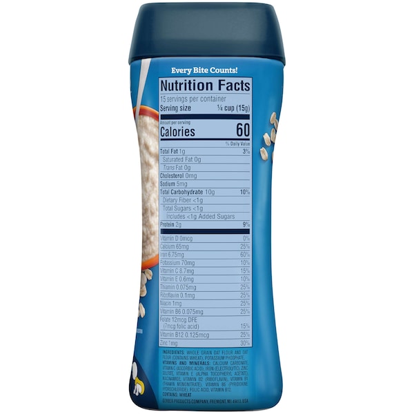 Harina de avena Gerber Gerber Multipack 8 oz, paquete de 6 - 10015000070011