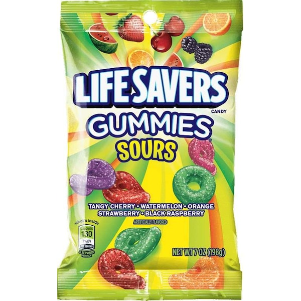 Salvavidas Golosina Masticable Agria en Paquete de 7 oz., 12 Paquetes - 267233