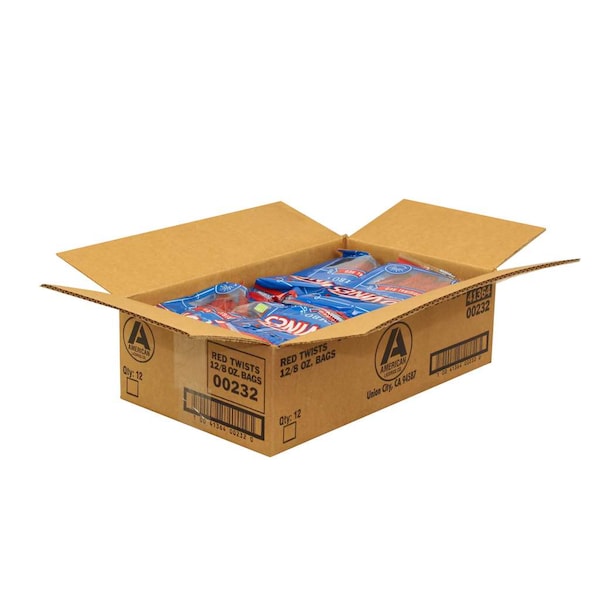 Red Vines Red Vines Torsiones Jumbo Originales Rojas 8 oz., Paquete de 12 - 232