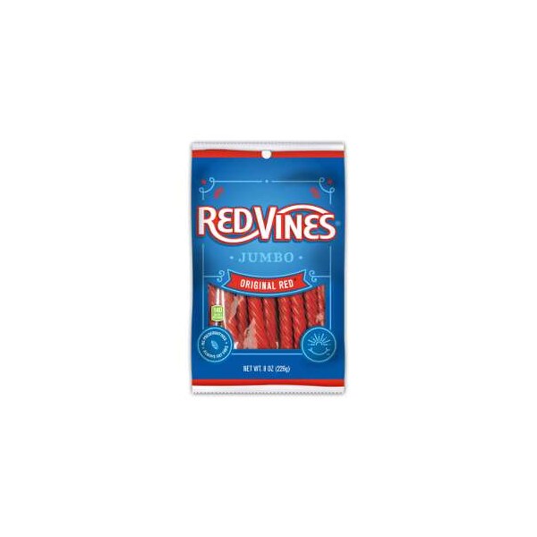 Red Vines Red Vines Torsiones Jumbo Originales Rojas 8 oz., Paquete de 12 - 232