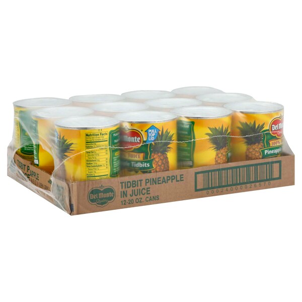 Del Monte Piña en Trozos en Jugo 20 oz., Paquete de 12 - 2001033
