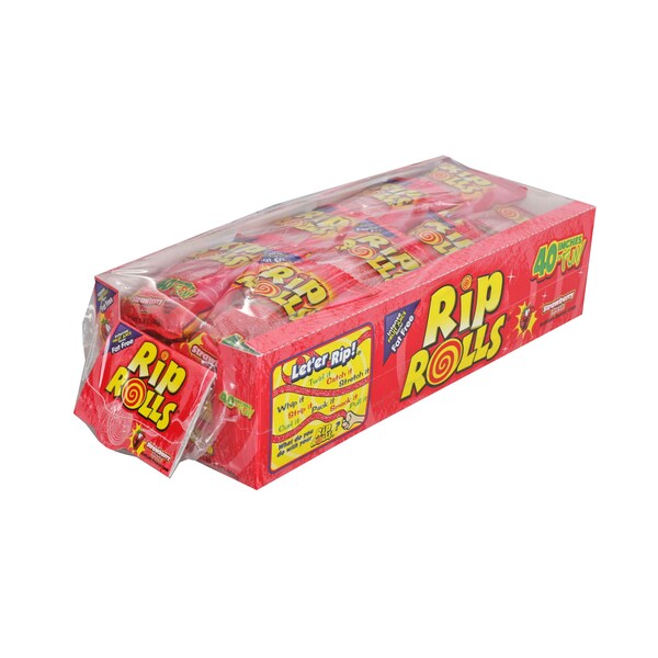 Rip Rolls Rip Rolls Dulce de regaliz sabor fresa sin grasa de 1.4 oz., paquete de 288 - 34972