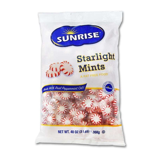 Sunrise Confections Mentas de Estrella de Menta Peppermint de 3 libras, paquete de 8 - S8148801