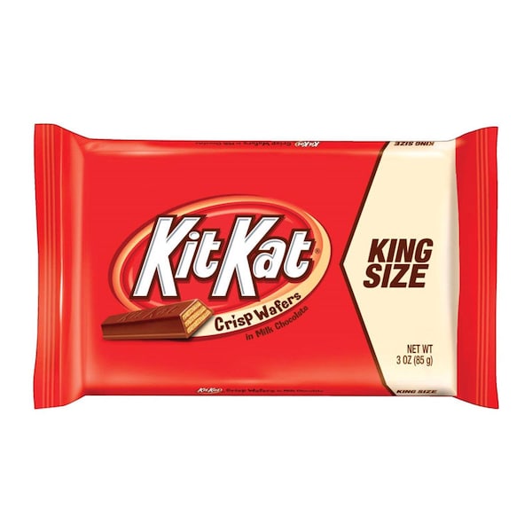 Barra de dulce Hershey's Kit Kat King Size con obleas crujientes en chocolate con leche de 3 oz - 3400022600
