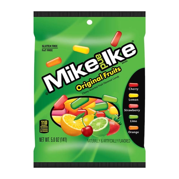 Mike & Ike Original Fruits Dulces de Fruta Masticables con Sabor a Frutas 5 oz., Paquete de 12 - 7097049259